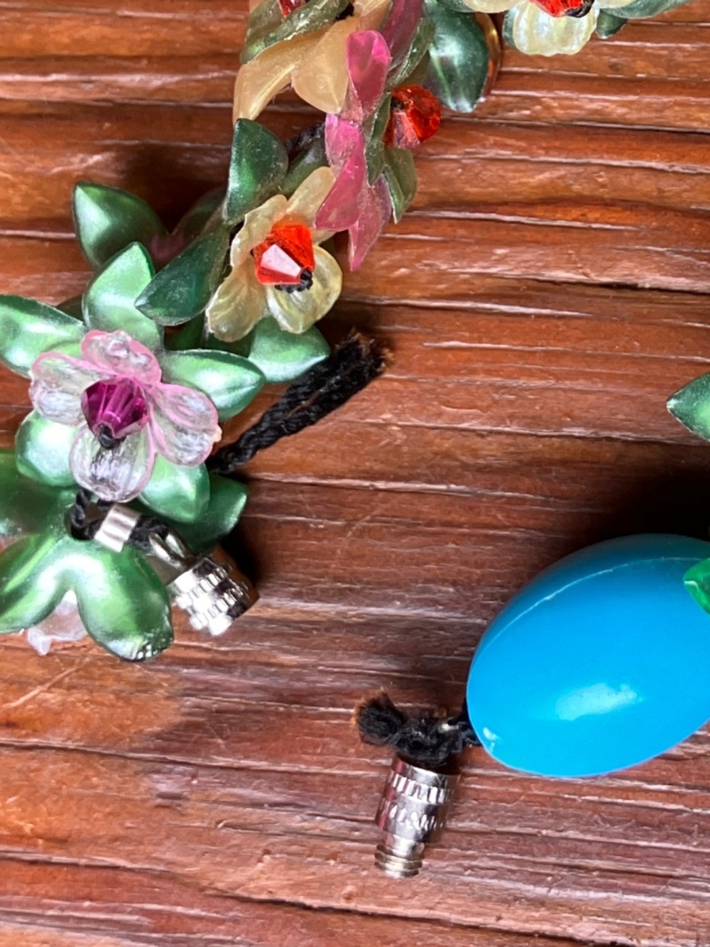 Whimsical 3D Flower & Leaf Beaded Statement Bracelet - Picture 7 of 12